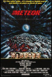 2t604 METEOR 1sh '79 Sean Connery, Natalie Wood, cool sci-fi artwork by Michael Whipple!