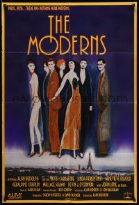 2t617 MODERNS 1sh '88 Alan Rudolph, cool artwork of trendy 1920's people by star Keith Carradine!