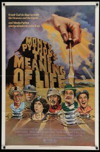 2t624 MONTY PYTHON'S THE MEANING OF LIFE 1sh '83 wacky artwork of the screwy Monty Python cast!