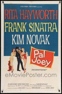 2t676 PAL JOEY 1sh '57 Maurice Thomas art of Frank Sinatra, sexy Rita Hayworth & Kim Novak!