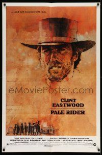 2t677 PALE RIDER 1sh '85 great artwork of cowboy Clint Eastwood by C. Michael Dudash!