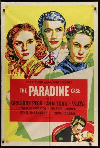 2t681 PARADINE CASE 1sh R50s Alfred Hitchcock, Gregory Peck, Ann Todd, Valli