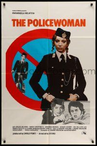 2t708 POLICEWOMAN 1sh '74 great image of Mariangela Melato in uniform!