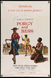 2t710 PORGY & BESS 1sh '59 art of Sidney Poitier, Dorothy Dandridge & Sammy Davis Jr.!