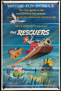 2t747 RESCUERS 1sh '77 Disney mouse mystery adventure cartoon from depths of Devil's Bayou!