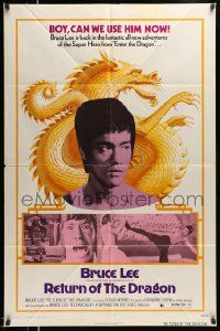 2t748 RETURN OF THE DRAGON 1sh '74 Bruce Lee kung fu classic, Chuck Norris, great images!
