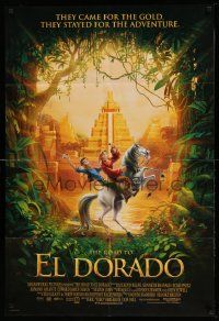 2t763 ROAD TO EL DORADO DS 1sh '00 cartoon, explorers on horse at the city of gold!