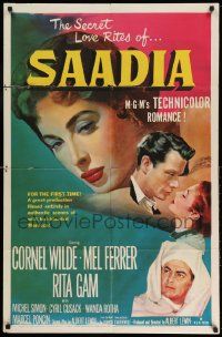 2t789 SAADIA 1sh '54 Arab Cornel Wilde, Mel Ferrer & Rita Gam in hot-blooded Morocco!