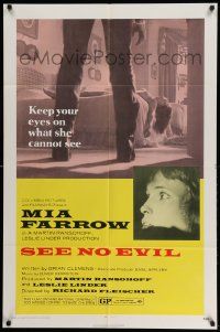 2t808 SEE NO EVIL 1sh '71 Richard Fleischer horror, Mia Farrow is not seeing dead people!