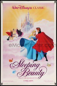2t844 SLEEPING BEAUTY 1sh R86 Walt Disney cartoon fairy tale fantasy classic!
