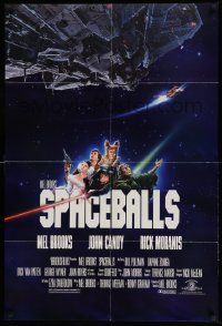 2t857 SPACEBALLS 1sh '87 Mel Brooks sci-fi Star Wars spoof, John Candy, Pullman, Moranis