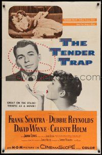 2t903 TENDER TRAP 1sh '55 Frank Sinatra prefers Debbie Reynolds, Celeste Holm & Jarma Lewis!