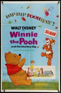 2t976 WINNIE THE POOH & THE BLUSTERY DAY 1sh '69 A.A. Milne, Tigger, Piglet, Eeyore!