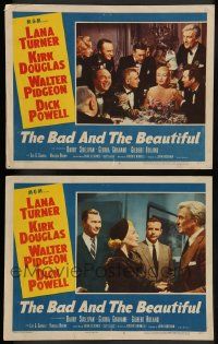 2w844 BAD & THE BEAUTIFUL 2 LCs '53 sexy Lana Turner with Barry Sullivan, Dick Powell, more!