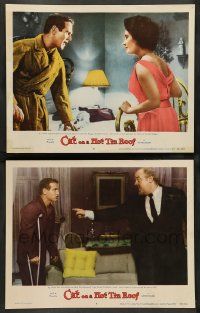 2w857 CAT ON A HOT TIN ROOF 2 LCs '58 Elizabeth Taylor as Maggie the Cat, Paul Newman, Burl Ives!
