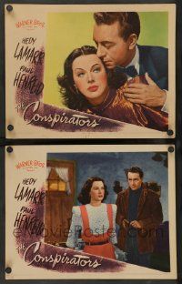 2w863 CONSPIRATORS 2 LCs '44 freedom fighter Paul Henreid falls in love with Hedy Lamarr!