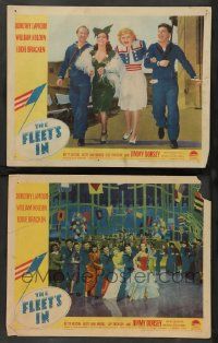 2w878 FLEET'S IN 2 LCs '42 Dorothy Lamour, William Holden, Betty Hutton, Eddie Bracken!