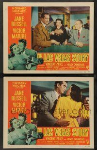 2w902 LAS VEGAS STORY 2 LCs '52 sexiest Jane Russell, Victor Mature & Vincent Price, gambling!