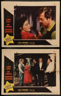 2w907 LONE STAR 2 LCs '52 cool western images of Clark Gable, sexy Ava Gardner, Crawford!