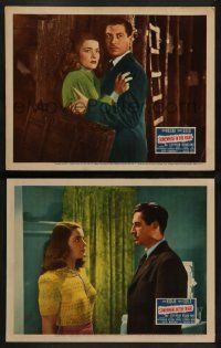 2w969 SOMEWHERE IN THE NIGHT 2 LCs '46 great images of John Hodiak and pretty Nancy Guild!
