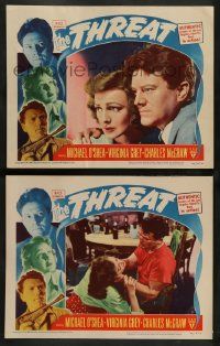 2w981 THREAT 2 LCs '49 great images of Michael O'Shea & Virginia Grey!