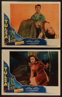 2w985 TULSA 2 LCs '49 cool images of Susan Hayward & Robert Preston in Oklahoma!