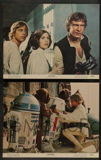 2w467 STAR WARS 7 color 11x14 stills '77 George Lucas classic sci-fi, Luke, Han, Leia!