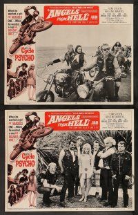 2w059 ANGELS FROM HELL 8 LCs '68 AIP, image of motorcycle-psycho biker, he's a cycle psycho!