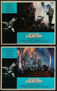 2w592 BATTLESTAR GALACTICA 4 LCs '78 great images of evil Cylons and more, 1970s sci-fi!