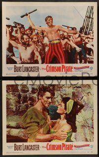2w112 CRIMSON PIRATE 8 LCs '52 great images of Burt Lancaster, Nick Cravat & Eva Bartok!