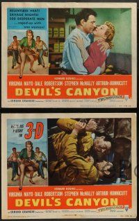 2w608 DEVIL'S CANYON 4 3D LCs '53 border artwork of sexy Virginia Mayo, Dale Robertson!