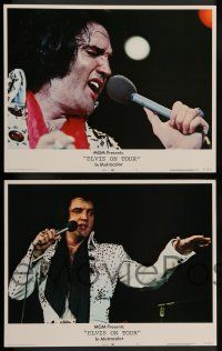 2w146 ELVIS ON TOUR 8 LCs '72 cool images of Elvis Presley singing into microphone & w/ guitar!