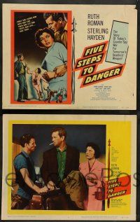 2w162 FIVE STEPS TO DANGER 8 LCs '57 Sterling Hayden, Ruth Roman, Cold War spies!