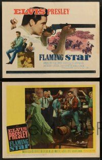 2w166 FLAMING STAR 8 LCs '60 cowboy Elvis Presley, Barbara Eden, Dolores Del Rio, John McIntire!