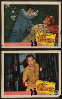 2w616 GANG BUSTERS 4 LCs '54 Myron Healey, based on hit TV and radio show!
