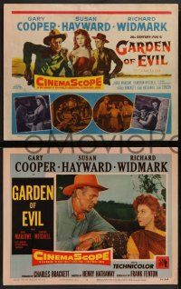 2w178 GARDEN OF EVIL 8 LCs '54 Gary Cooper, sexy Susan Hayward, & Richard Widmark!