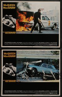 2w558 GETAWAY 5 LCs '72 great images of Steve McQueen, Ali McGraw, directed by Sam Peckinpah!