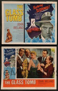 2w181 GLASS TOMB 8 LCs '55 John Ireland in an English film noir with shattering suspense!
