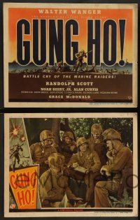 2w197 GUNG HO 8 LCs '43 Randolph Scott, Noah Beery Jr, battle cry of the marine raiders!