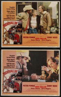 2w206 HIGH-BALLIN' 8 LCs '78 wacky Drew Struzan border art of Peter Fonda & Jerry Reed as truckers!