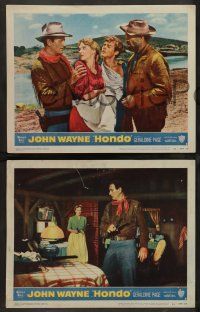 2w756 HONDO 3 3D LCs '53 cowboy western images of John Wayne, Geraldine Page, Ward Bond!