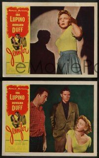 2w761 JENNIFER 3 LCs '53 great images of Ida Lupino, terrified of a murderer!