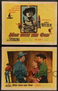 2w249 MAN WITH THE GUN 8 LCs '55 Robert Mitchum as a man who lived & breathed violence!