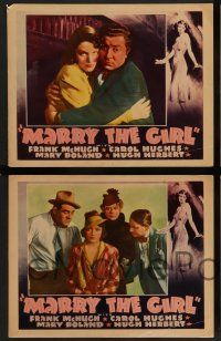 2w518 MARRY THE GIRL 6 LCs '37 images of Hugh Herbert, Mary Boland, and wonderful border art!