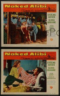 2w776 NAKED ALIBI 3 LCs '54 sexy Gloria Grahame, Sterling Hayden, Gene Barry, film noir!