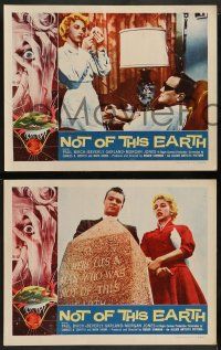 2w646 NOT OF THIS EARTH 4 LCs '57 Beverly Garland, alien Paul Birch, Roger Corman, complete set!