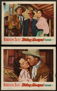 2w664 RIDING SHOTGUN 4 LCs '54 great images of cowboy Randolph Scott, pretty Joan Weldon!