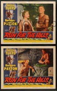 2w536 RUN FOR THE HILLS 6 LCs '53 wacky caveman Sonny Tufts & sexy cavegirl Barbara Payton!