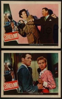2w673 SHAKEDOWN 4 LCs '50 Howard Duff, Brian Donlevy, Peggy Dow, cool film noir!