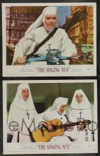 2w350 SINGING NUN 8 LCs '66 great images of Debbie Reynolds in nun's habit, Ricardo Montalban!
